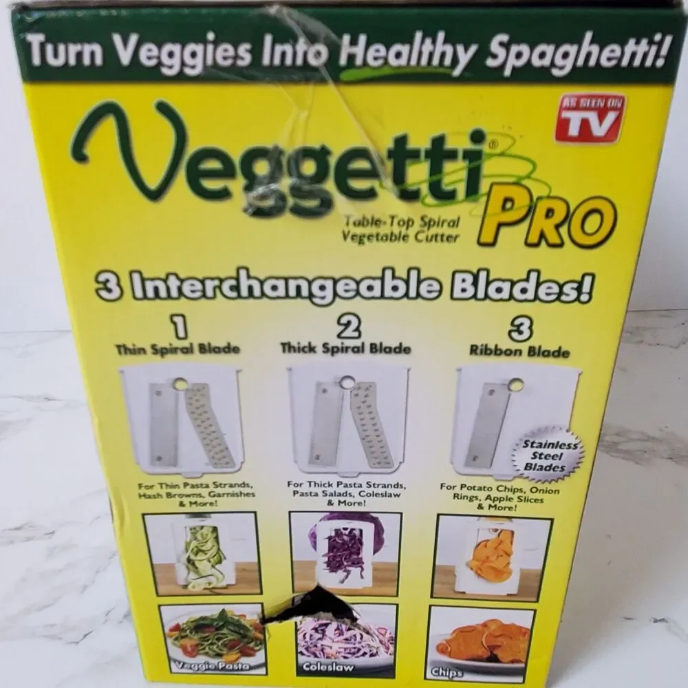 VEGGETTI PRO -  Spiralizer Vegetable Slicer Blade Pasta Vegetables New Open Box